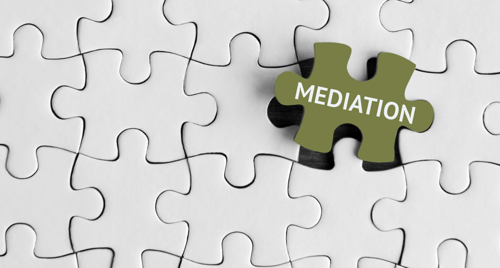 Puzzle piece with Mediation written on it.